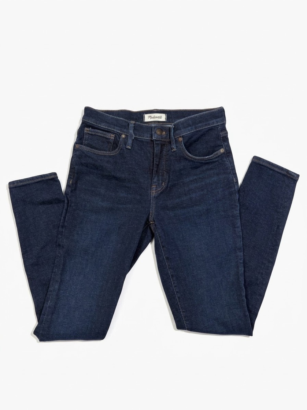 Madewell 9" Mid-Rise Skinny Jeans in Tall Size 28 28T Dark Wash Blue Like New